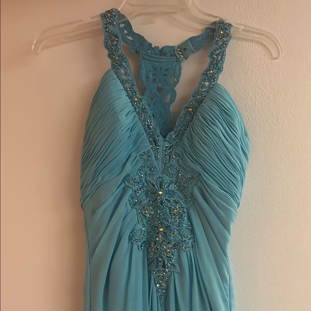 Elegant Blue Sleeveless Dress